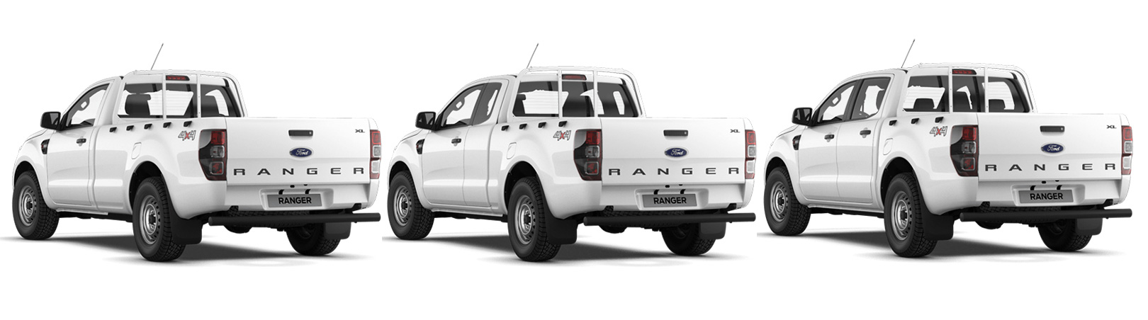 Ford Ranger: Einzelkabine, Superkabine und Doppelkabine